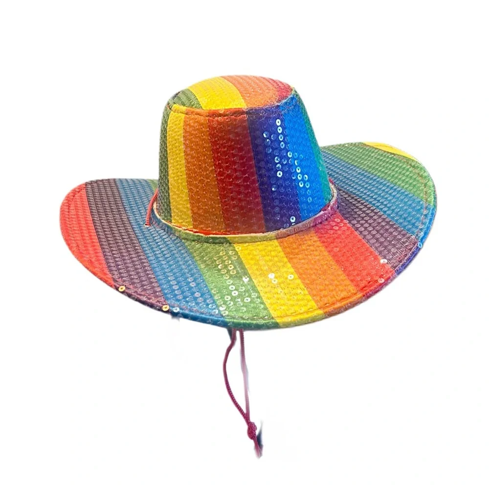 Colorful PRIDE Striped Cowboy Hat for Parties